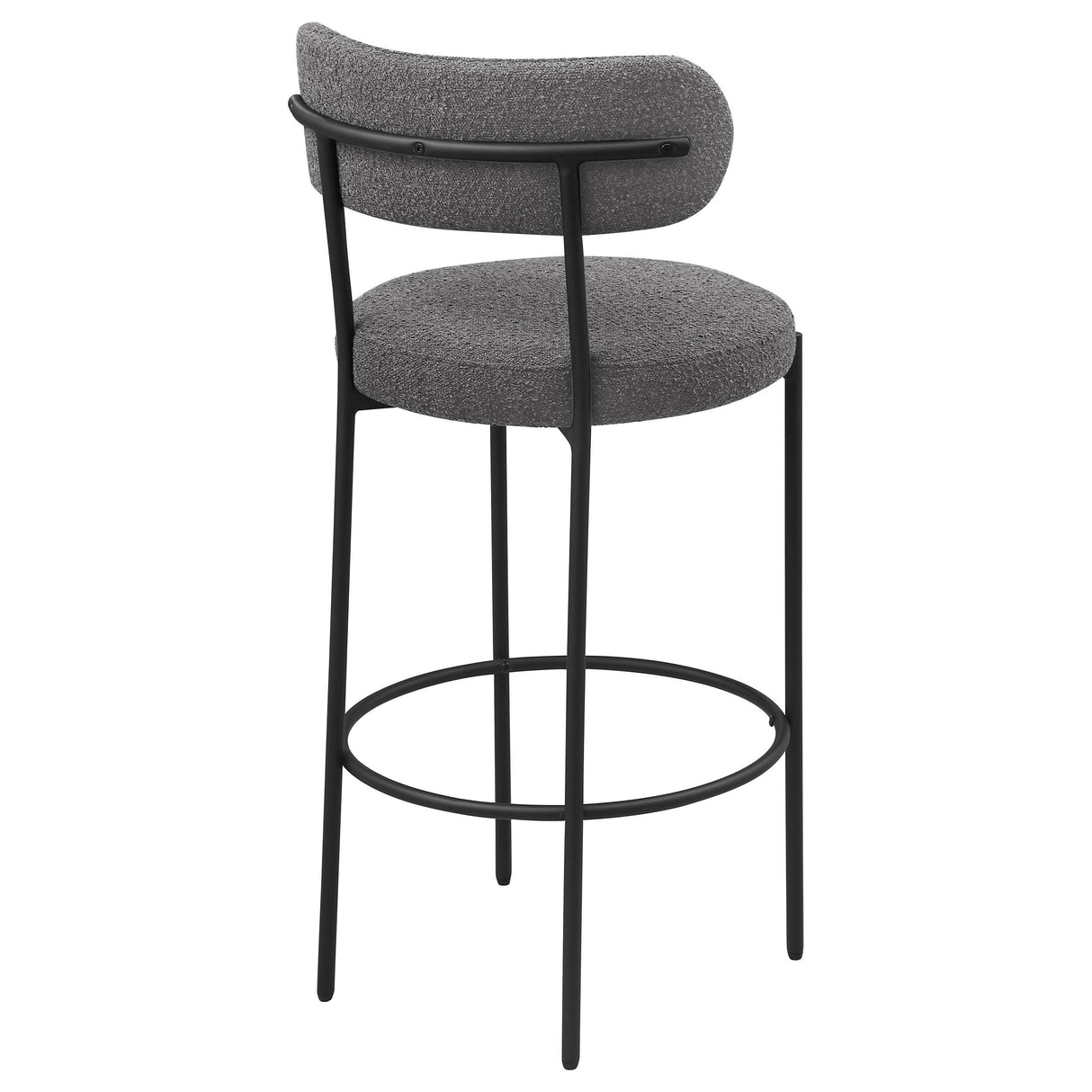 Viola Boucle Upholstered Bar Stool Black (Set of 2) from Coaster - Luna Furniture