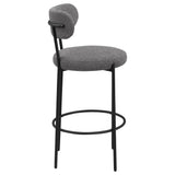 Viola Boucle Upholstered Bar Stool Black (Set of 2) from Coaster - Luna Furniture