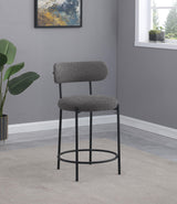 Viola Boucle Upholstered Counter Stool Black (Set of 2) from Coaster - Luna Furniture