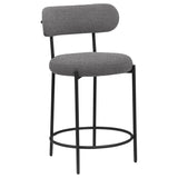 Viola Boucle Upholstered Counter Stool Black (Set of 2) from Coaster - Luna Furniture