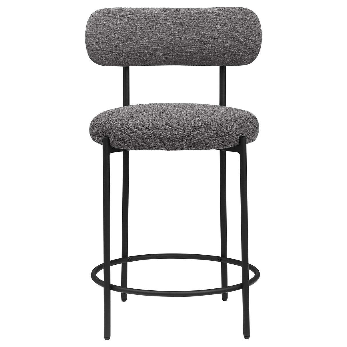 Viola Boucle Upholstered Counter Stool Black (Set of 2) from Coaster - Luna Furniture