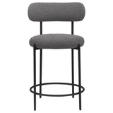 Viola Boucle Upholstered Counter Stool Black (Set of 2) from Coaster - Luna Furniture