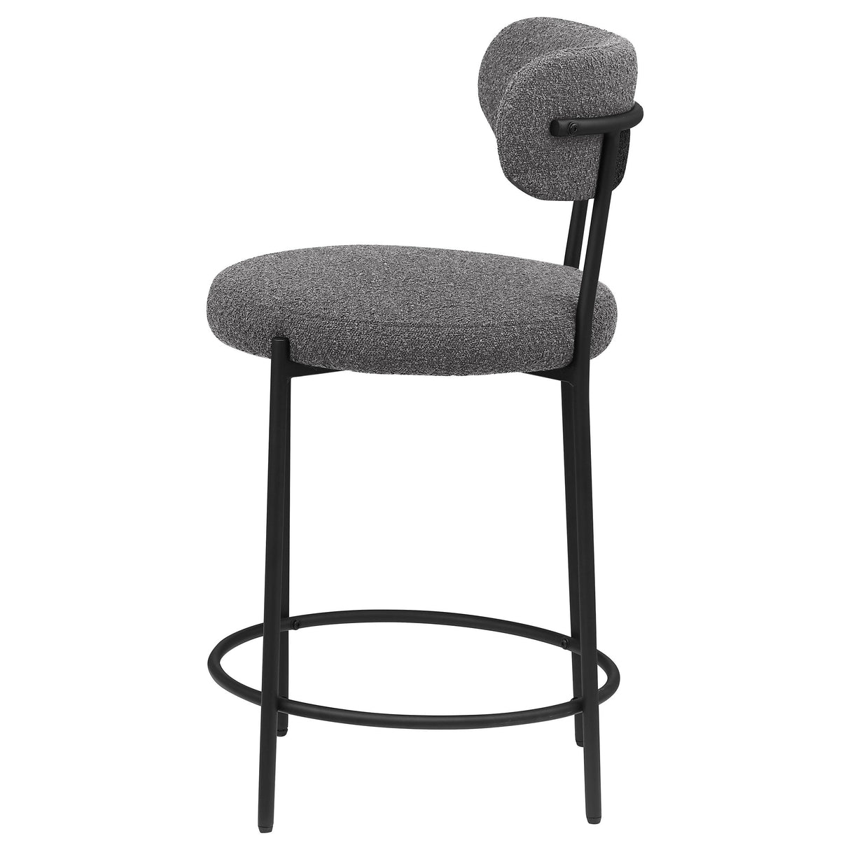 Viola Boucle Upholstered Counter Stool Black (Set of 2) from Coaster - Luna Furniture