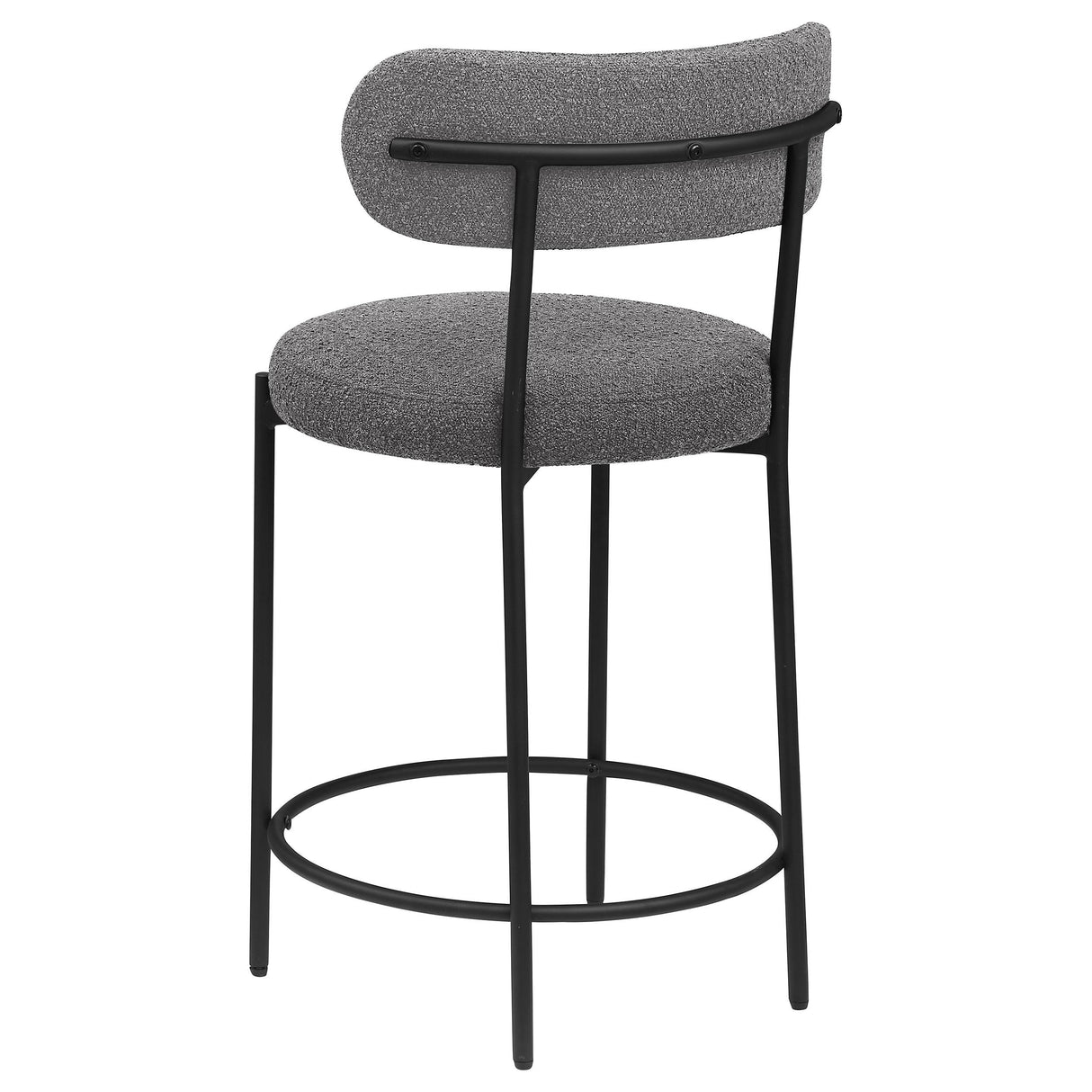 Viola Boucle Upholstered Counter Stool Black (Set of 2) from Coaster - Luna Furniture