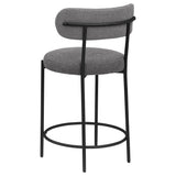 Viola Boucle Upholstered Counter Stool Black (Set of 2) from Coaster - Luna Furniture