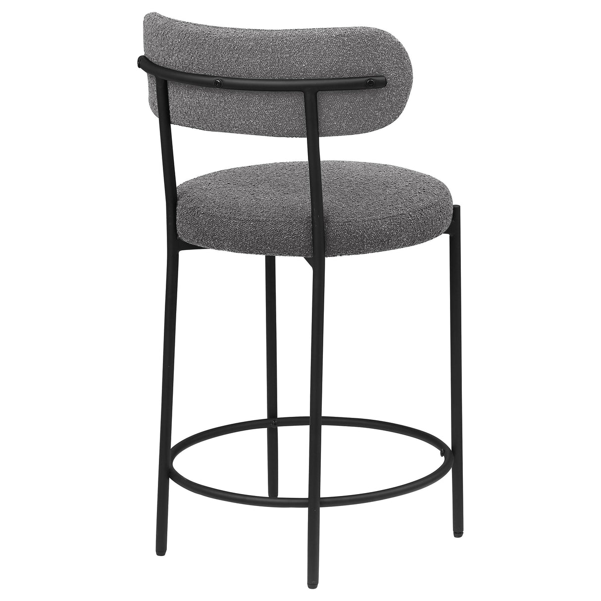 Viola Boucle Upholstered Counter Stool Black (Set of 2) from Coaster - Luna Furniture