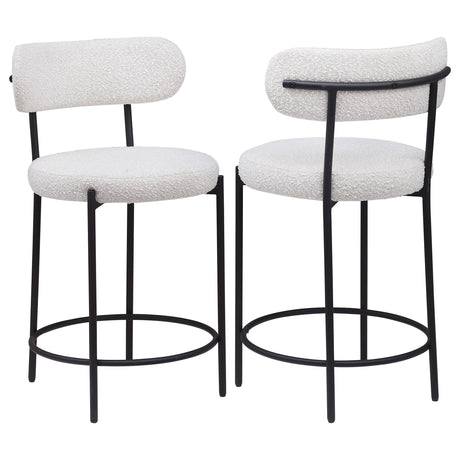 Viola Boucle Upholstered Counter Stool Cream (Set of 2) from Coaster - Luna Furniture