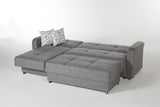 Vision Diego Gray Ottoman from Bellona - Luna Furniture