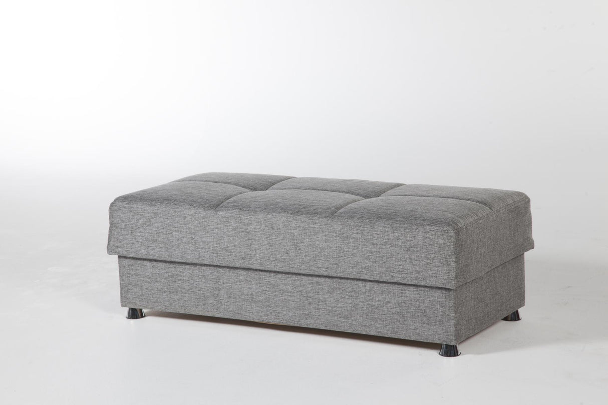 Vision Diego Gray Ottoman from Bellona - Luna Furniture