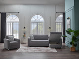 Vision Koopsi Gray Ottoman from Bellona - Luna Furniture