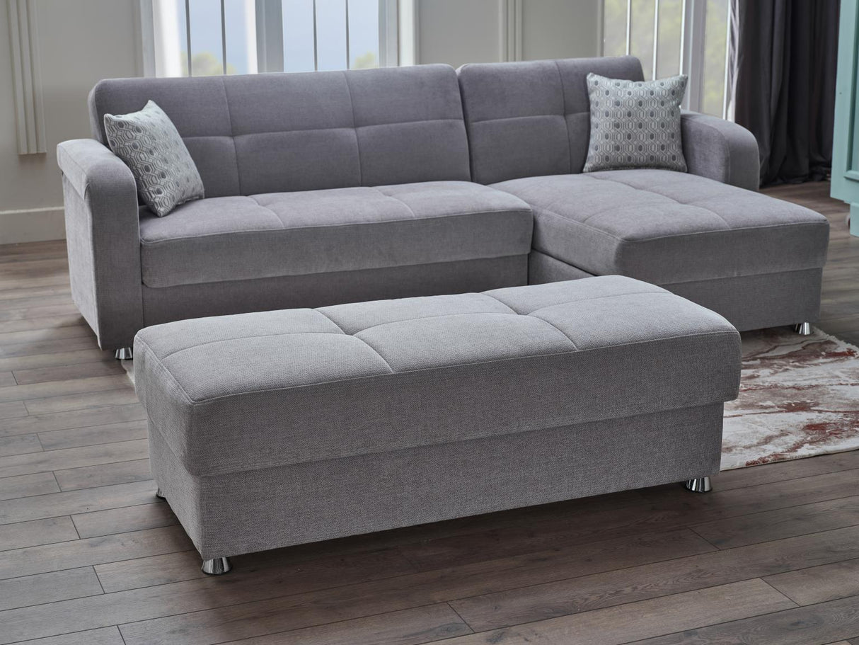 Vision Koopsi Gray Ottoman from Bellona - Luna Furniture