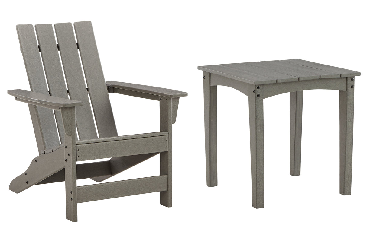 Visola Outdoor Adirondack Chair and End Table in Gray - PKG012915