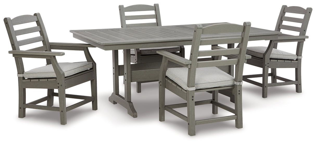 Visola Outdoor Dining Table and 4 Chairs in Gray - PKG011416