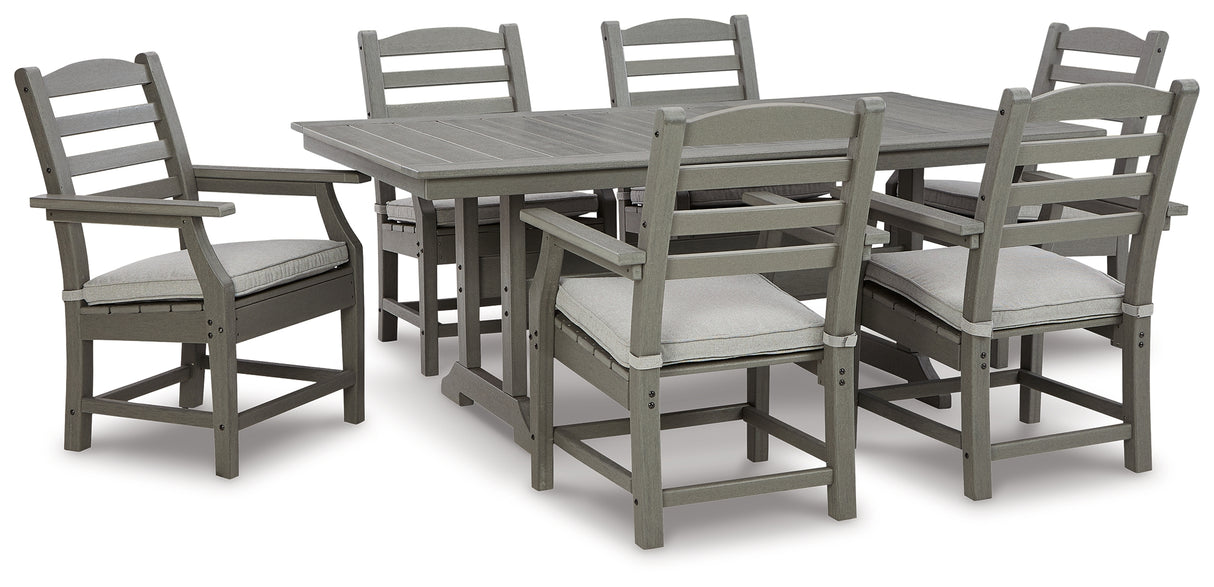 Visola Outdoor Dining Table and 6 Chairs in Gray - PKG011417