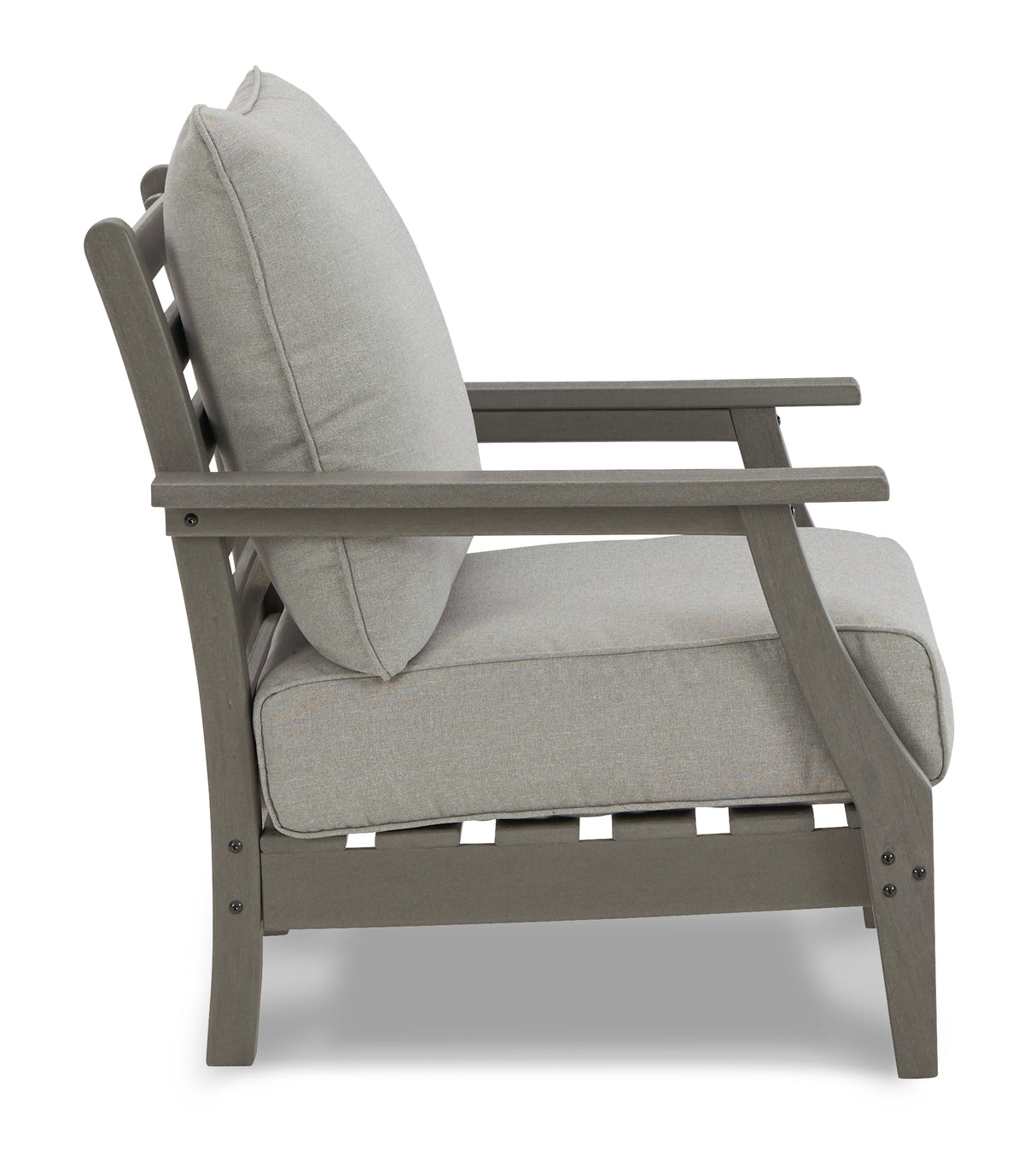 Visola Outdoor Loveseat and 2 Chairs with Coffee Table in Gray - PKG011420