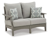 Visola Outdoor Loveseat and 2 Chairs with Coffee Table in Gray - PKG011420