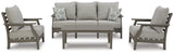 Visola Outdoor Sofa and 2 Chairs with Coffee Table in Gray - PKG011421