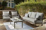 Visola Outdoor Sofa and 2 Chairs with Coffee Table in Gray - PKG011421