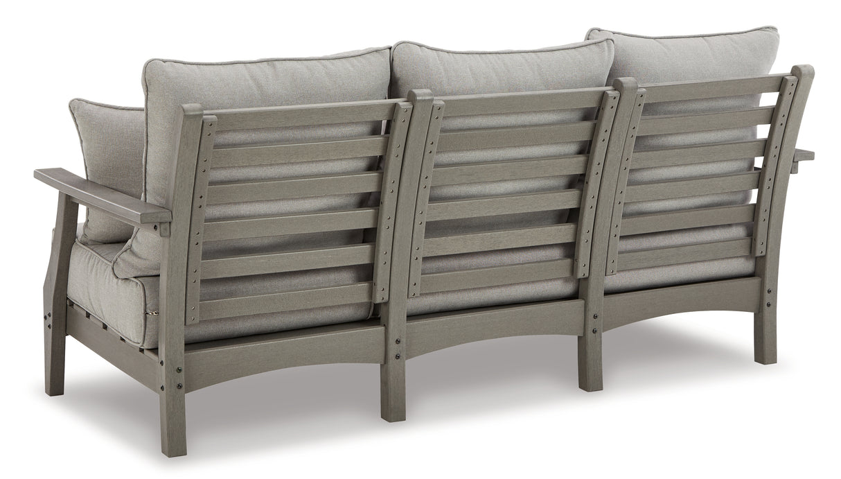 Visola Outdoor Sofa and 2 Chairs with Coffee Table in Gray - PKG011421