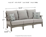 Visola Outdoor Sofa and  2 Lounge Chairs with Coffee Table and 2 End Tables in Gray - PKG014649