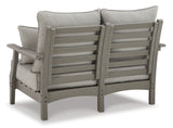 Visola Outdoor Sofa and Loveseat with 2 Lounge Chairs and End Table in Gray - PKG011422