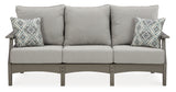 Visola Outdoor Sofa and Loveseat with Coffee Table in Gray - PKG011419