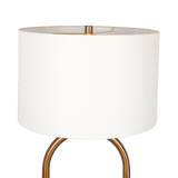 Vivid Brass Ring Base Floor Lamp with Large White Drum Shade - FLL03702101