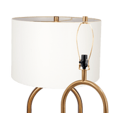 Vivid Brass Ring Base Floor Lamp with Large White Drum Shade - FLL03702101