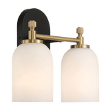 Vortex Two Lights Vanity in Traditional Style for Over Bathroom Mirror Wall Sconce 12.25"W × 10.125"H × 5.5"E With White Frosted Glass - WLL03901301