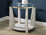 Wanda 24″ Round Glass Top End Table from Steve Silver - Luna Furniture