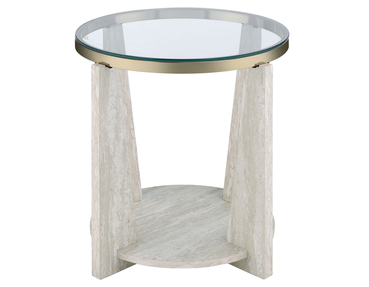 Wanda 3-Piece Glass Top Table Set with Castered Coffee Table from Steve Silver - Luna Furniture