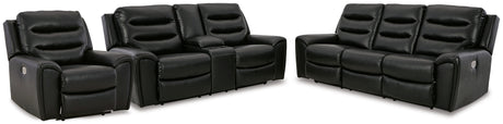 Warlin Sofa, Loveseat and Recliner in Black - PKG013184