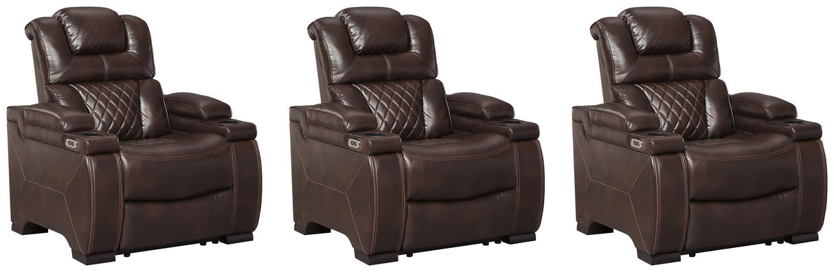 Warnerton 3-Piece Home Theater Seating in Chocolate - PKG010450