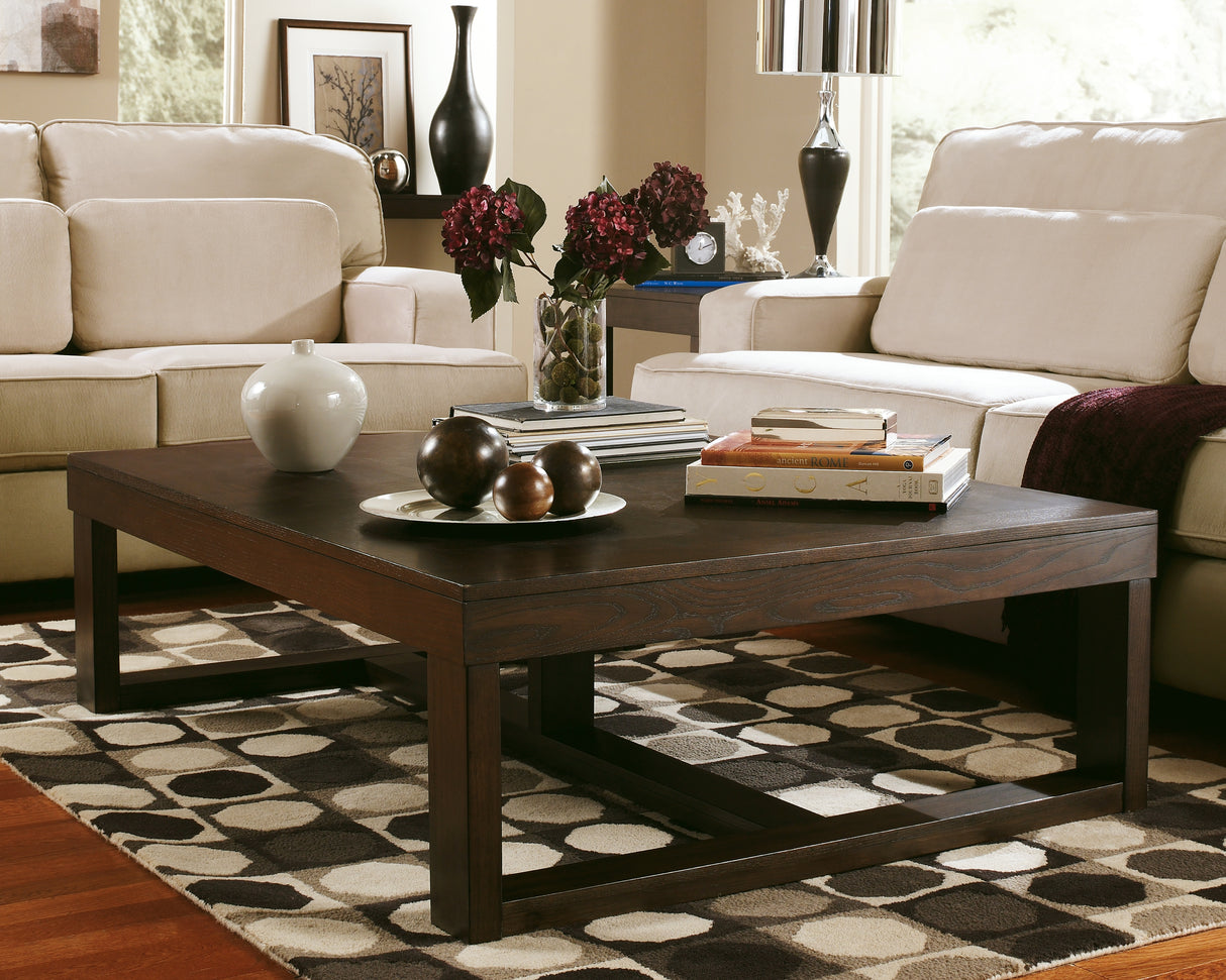 Watson Coffee Table with 1 End Table in Dark Brown - PKG008775