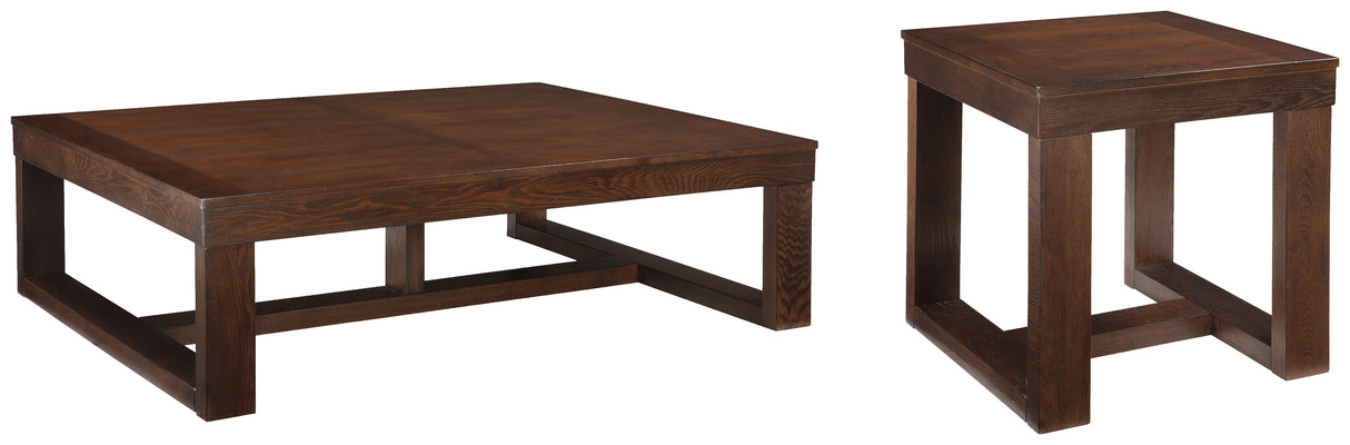 Watson Coffee Table with 1 End Table in Dark Brown - PKG008775