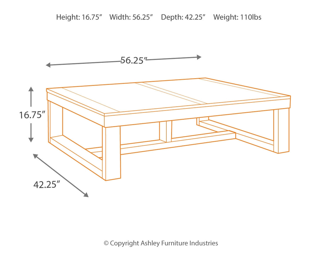 Watson Coffee Table with 1 End Table in Dark Brown - PKG008775