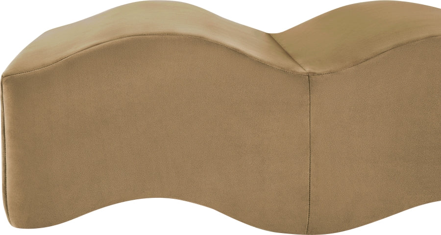 Wave Velvet Upholstered Bench in Beige from Meridian - Luna Furniture