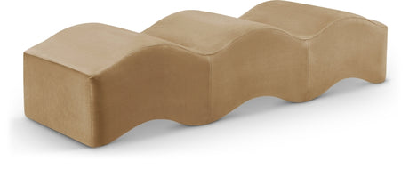 Wave Velvet Upholstered Bench in Beige from Meridian - Luna Furniture