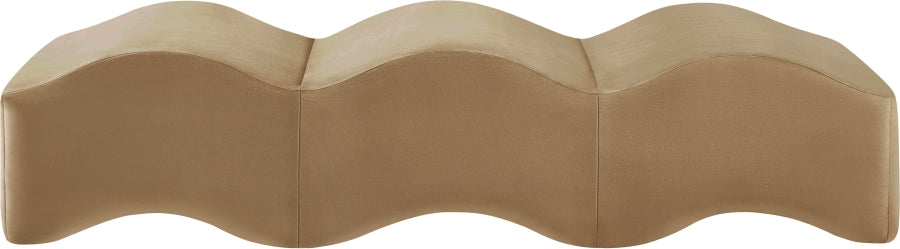 Wave Velvet Upholstered Bench in Beige from Meridian - Luna Furniture