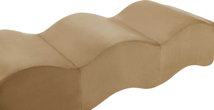 Wave Velvet Upholstered Bench in Beige from Meridian - Luna Furniture