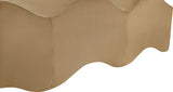 Wave Velvet Upholstered Bench in Beige from Meridian - Luna Furniture