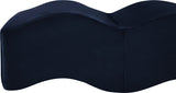 Wave Velvet Upholstered Bench in Blue from Meridian - Luna Furniture