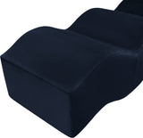 Wave Velvet Upholstered Bench in Blue from Meridian - Luna Furniture