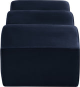 Wave Velvet Upholstered Bench in Blue from Meridian - Luna Furniture