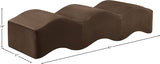 Wave Velvet Upholstered Bench in Brown from Meridian - Luna Furniture