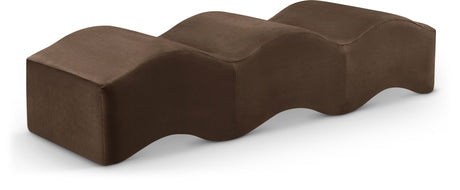 Wave Velvet Upholstered Bench in Brown from Meridian - Luna Furniture