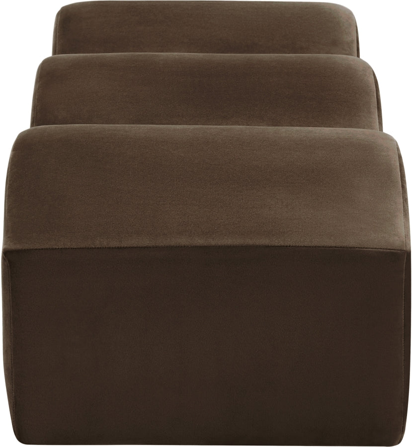 Wave Velvet Upholstered Bench in Brown from Meridian - Luna Furniture