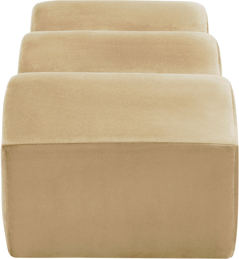 Wave Velvet Upholstered Bench in Camel from Meridian - Luna Furniture