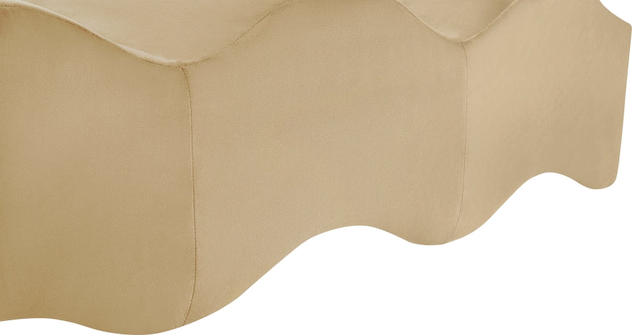 Wave Velvet Upholstered Bench in Camel from Meridian - Luna Furniture