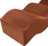 Wave Velvet Upholstered Bench in Cognac from Meridian - Luna Furniture